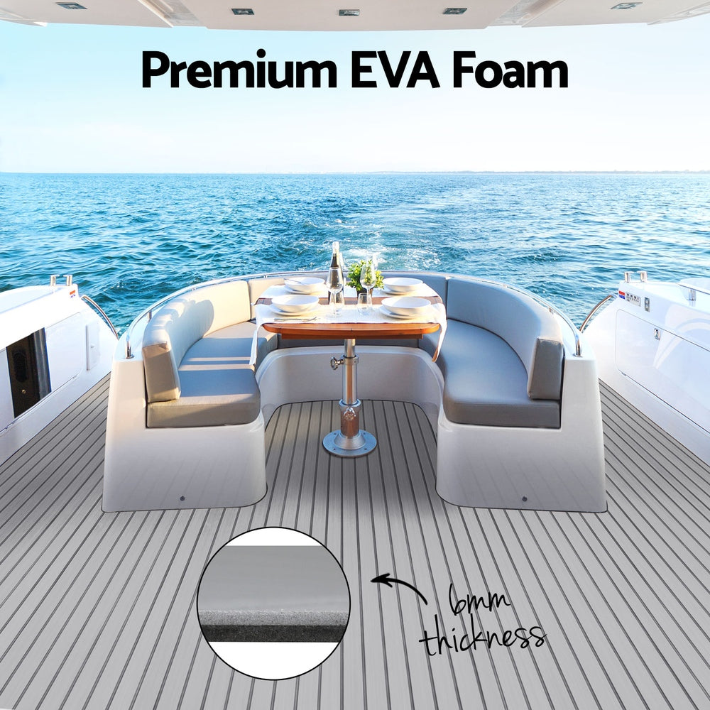 Seamanship EVA Foam Boat Flooring Mat Decking Sheet 240x90x0.6cm Light Grey