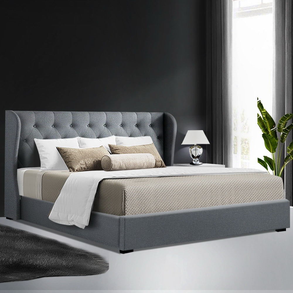 Artiss Bed Frame King Size Gas Lift Grey ISSA