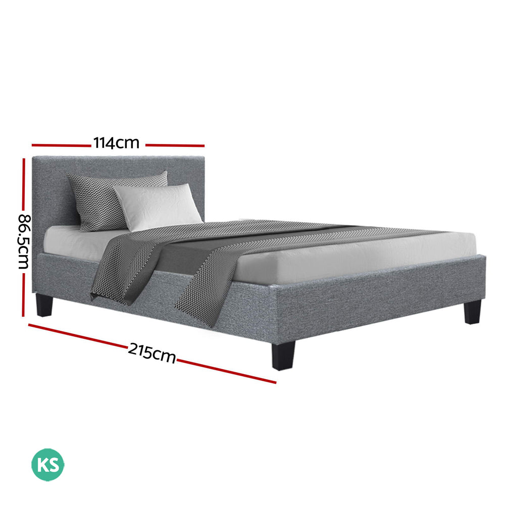 Artiss Bed Frame King Single Size Grey NEO