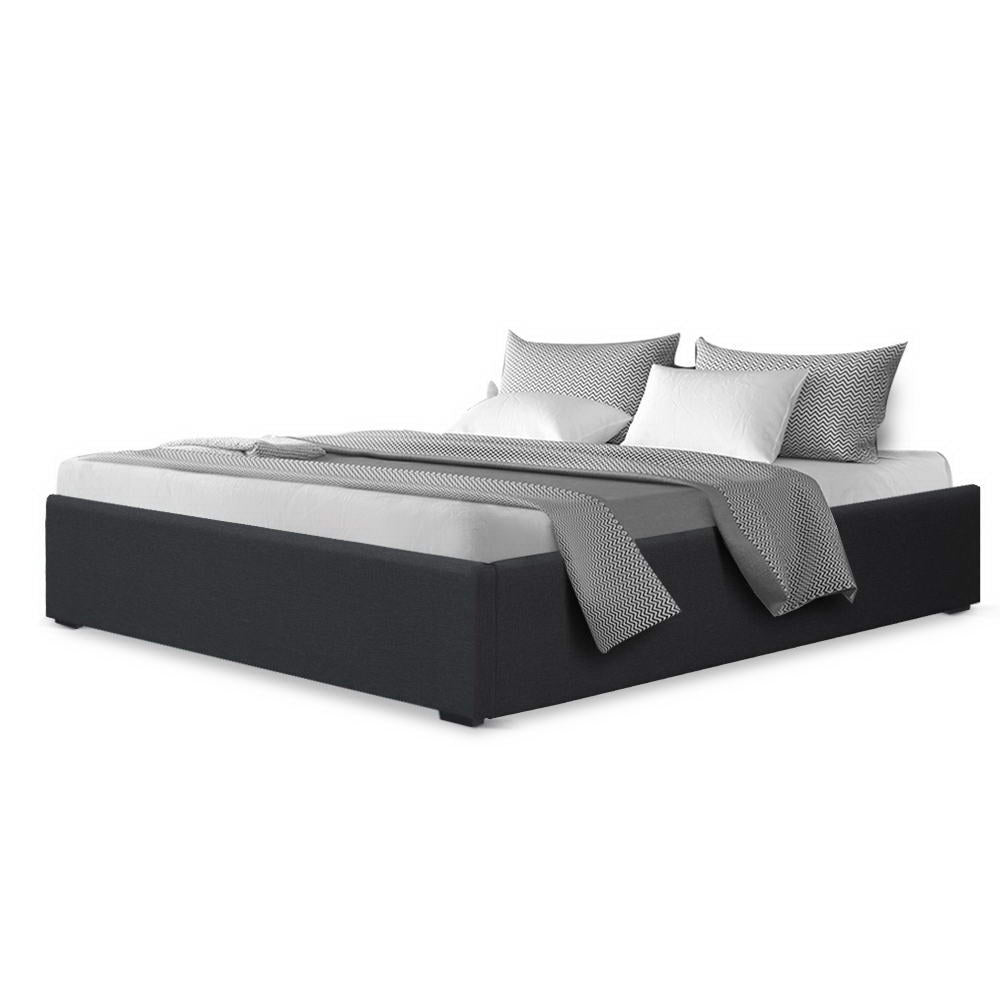 Charcoal Double Gas Lift Bed Frame with Storage - Artiss TOKI