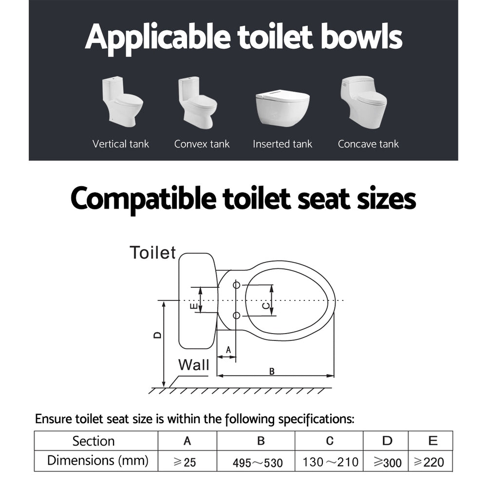 Smart Waterproof Electric Bidet Seat w/ Sensors & LED - Cefito