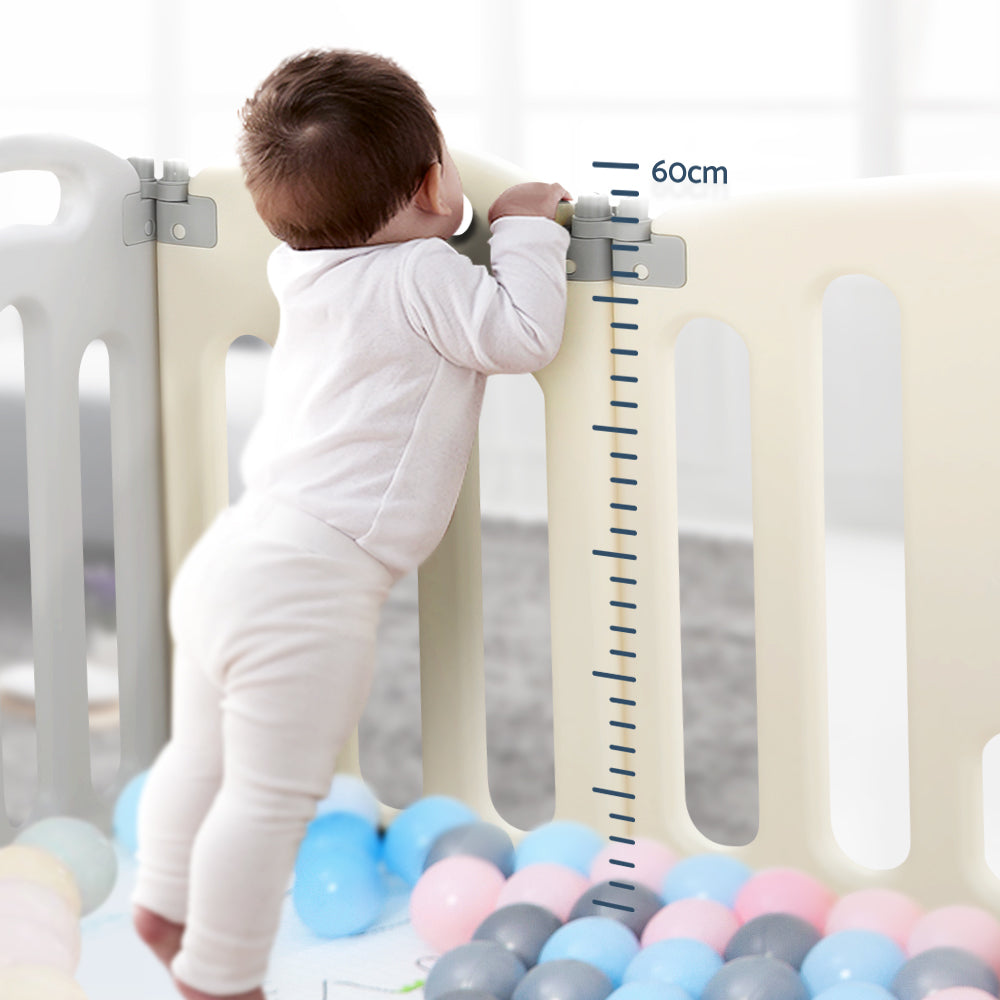 Keezi Baby Playpen 16 Panels Foldable Toddler Fence Safety Play Activity Centre