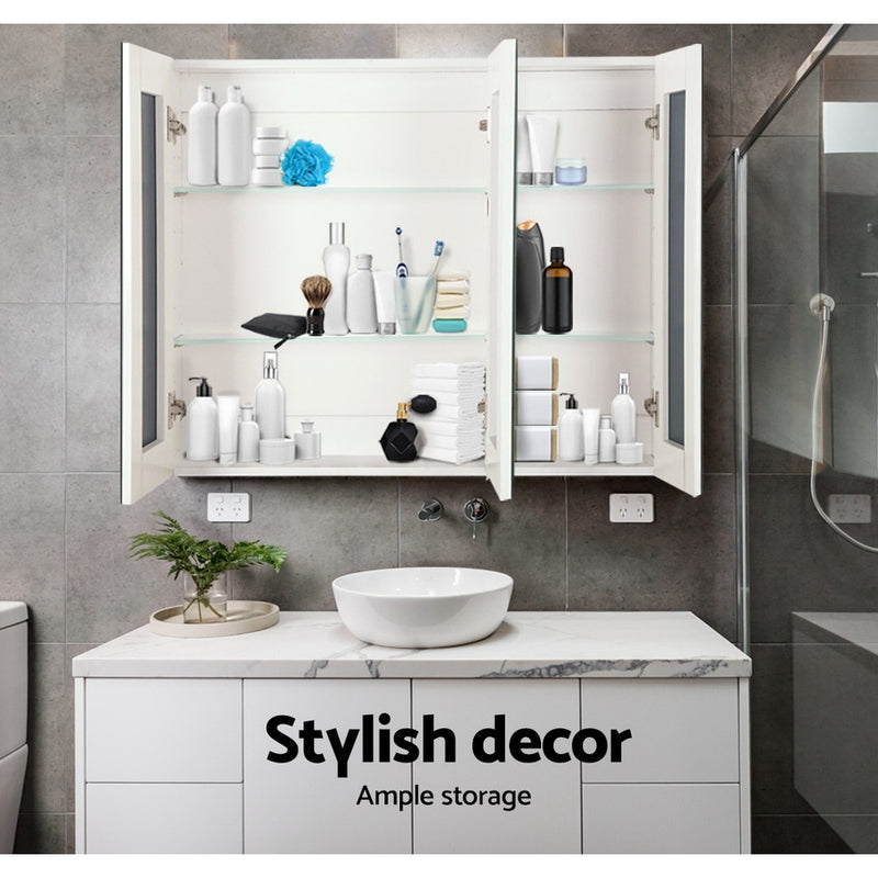 Cefito Bathroom Mirror Cabinet Vanity Medicine White Shaving Storage 1200x720mm