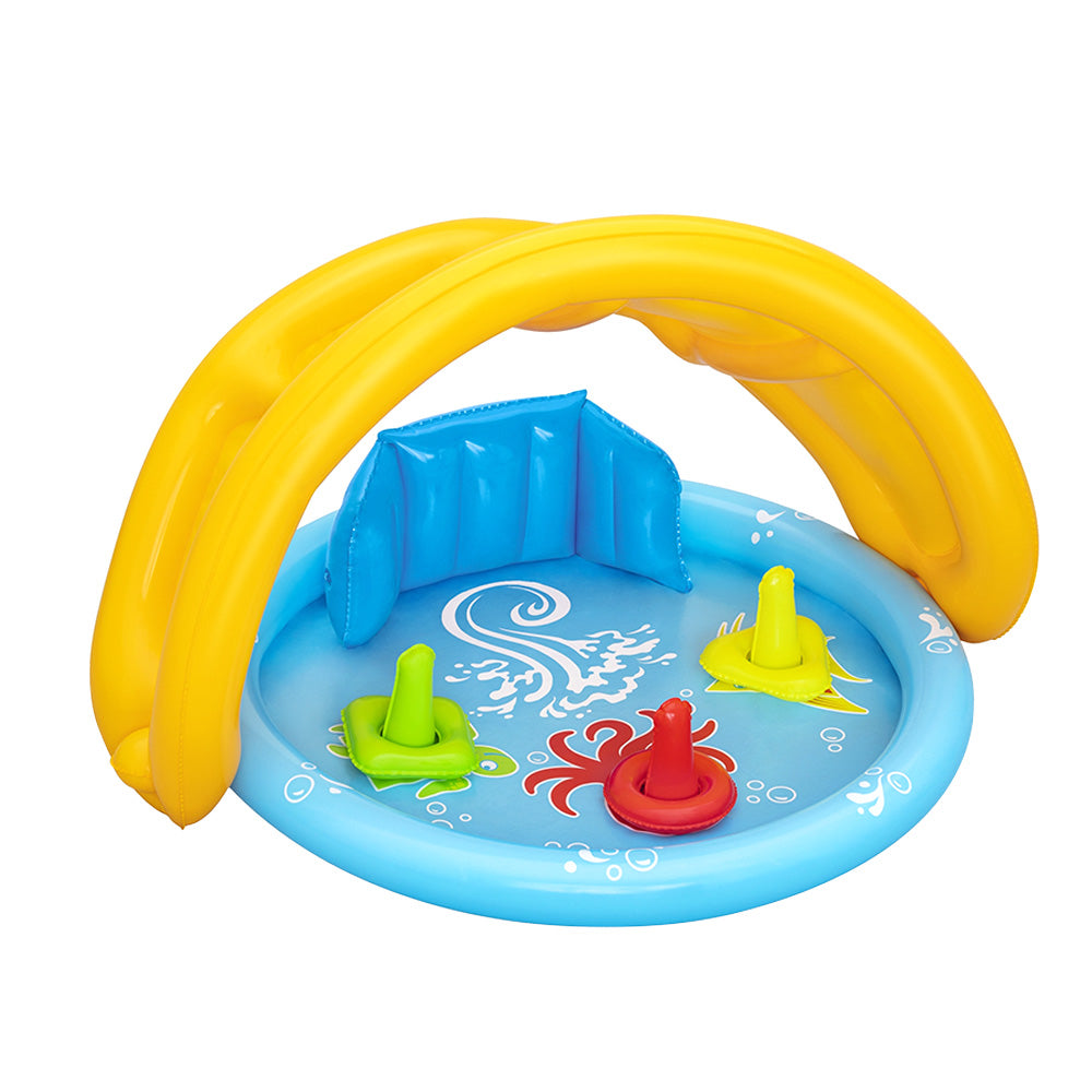 Bestway Kids Pool 115x89x76cm Inflatable Play Swimming Pools w/ Canopy 31L