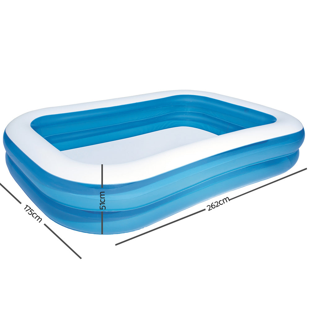 Bestway Kids Pool 262x175x51cm Inflatable Above Ground Swimming Pools 778L