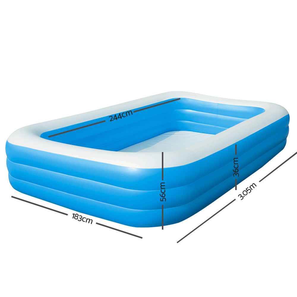 Bestway Kids Pool 305x183x56cm Inflatable Above Ground Swimming Pools 1161L