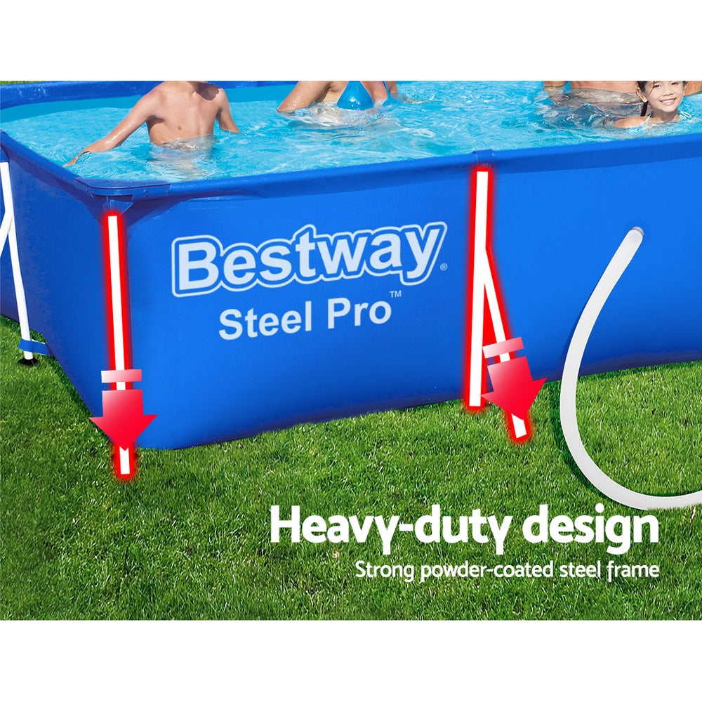 Bestway Swimming Pool 400x211x81cm Steel Frame Above Ground Pools w/ Filter Pump 5700L