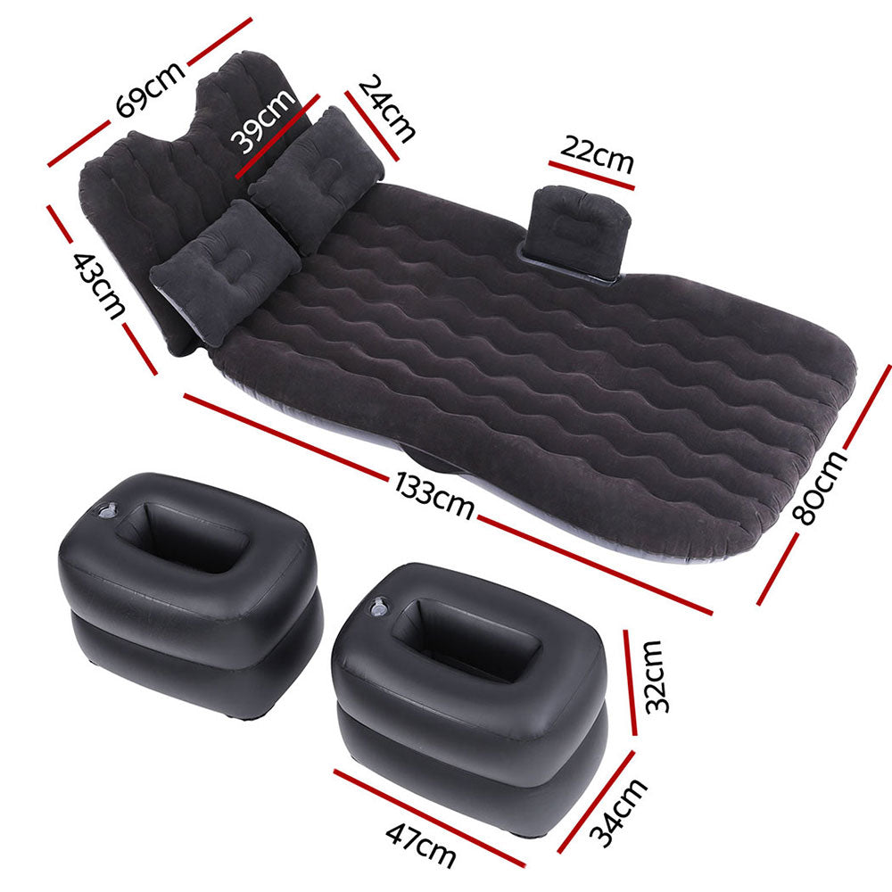 Weisshorn Car Mattress 176x80 Inflatable SUV Back Seat Camping Bed Charcoal