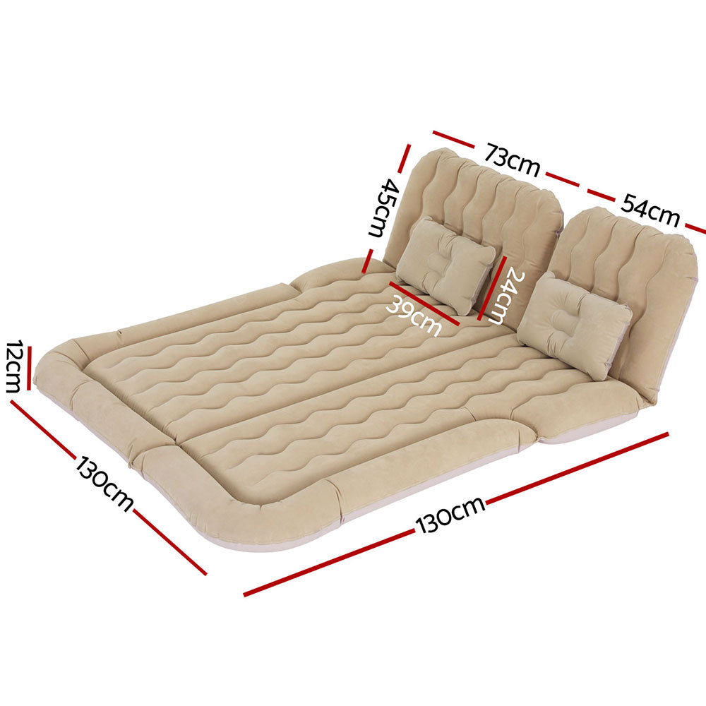 Weisshorn Car Mattress 175x130 Inflatable SUV Back Seat Camping Bed Beige