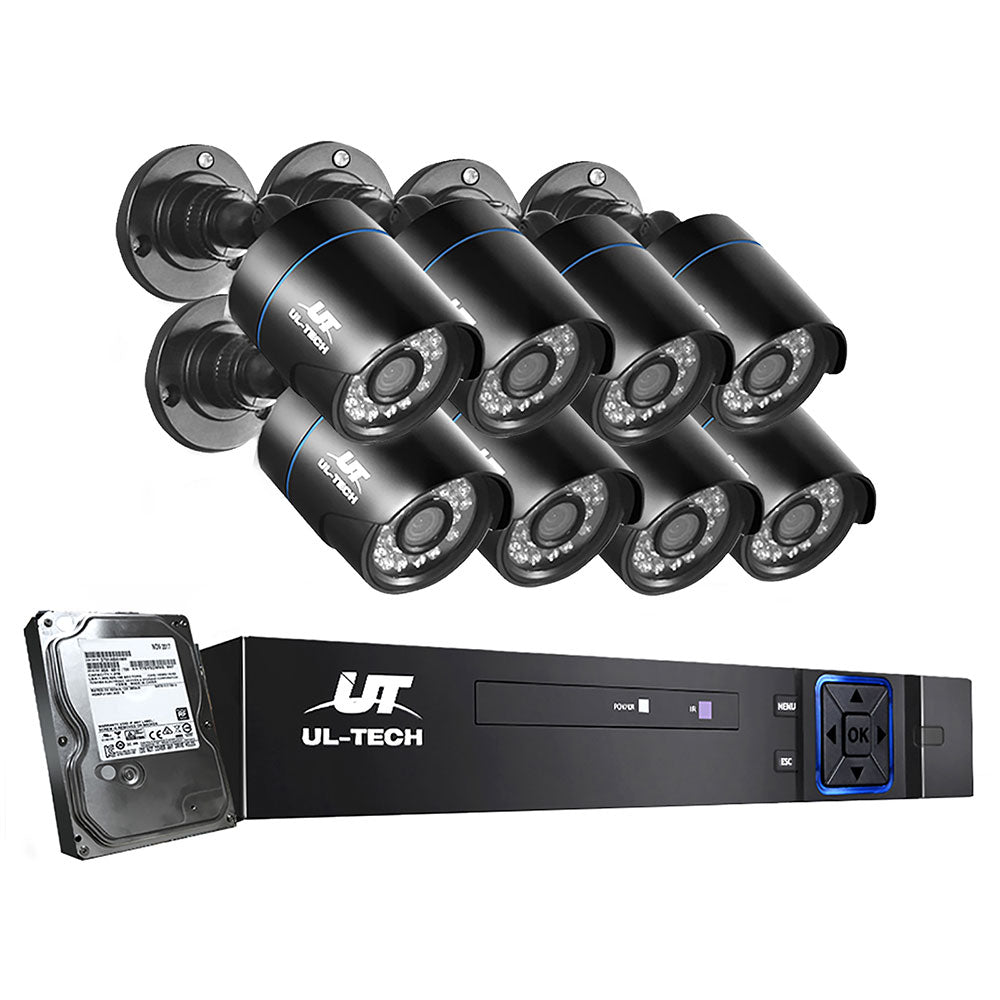 UL-tech CCTV Security System 8CH DVR 8 Cameras 4TB Hard Drive