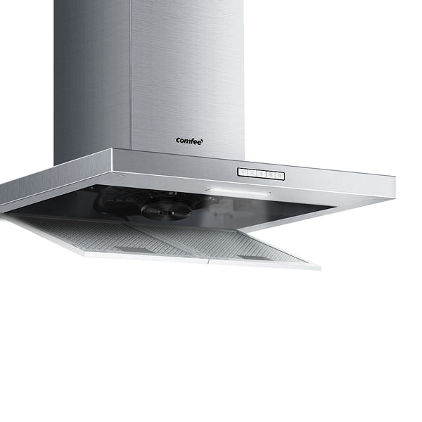 Comfee Rangehood 900mm Stainless LED Glass Kitchen Canopy With 2 PCS Filter Replacement