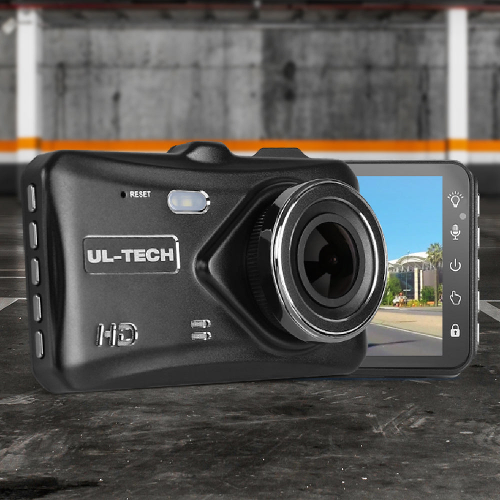 1080P Dual Dash Cam 4" LCD, Night Vision, 32GB - UL-tech