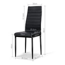Artiss Set of 4 Dining Chairs PVC Leather - Black