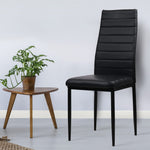 Waterproof Leather Dining Chairs Set of 4 Black | Artiss