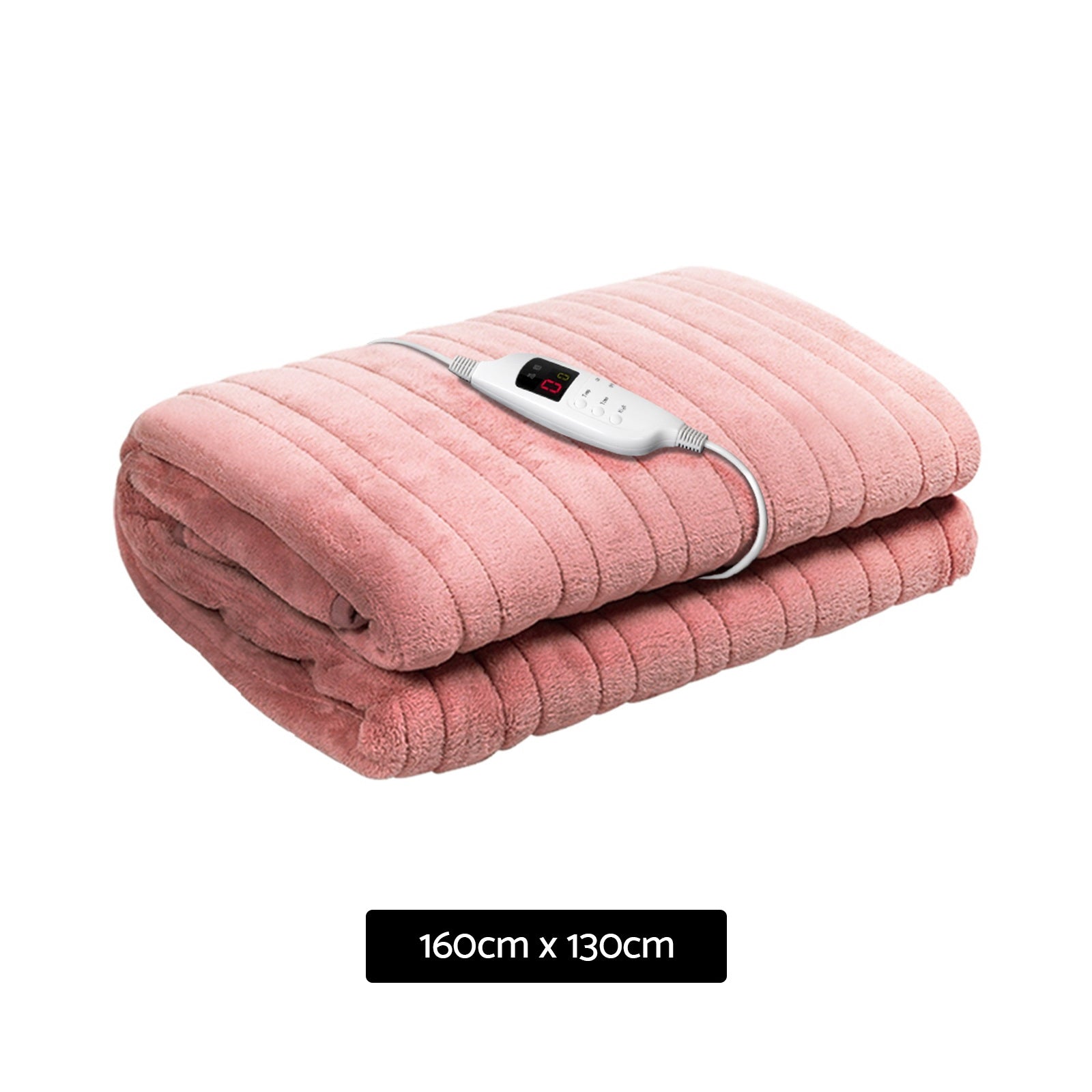 Giselle Electric Throw Rug Heated Blanket Fleece Pink