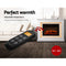 Devanti 2000W Electric Fireplace Mantle Portable Fire Log Wood Heater 3D Flame Effect White