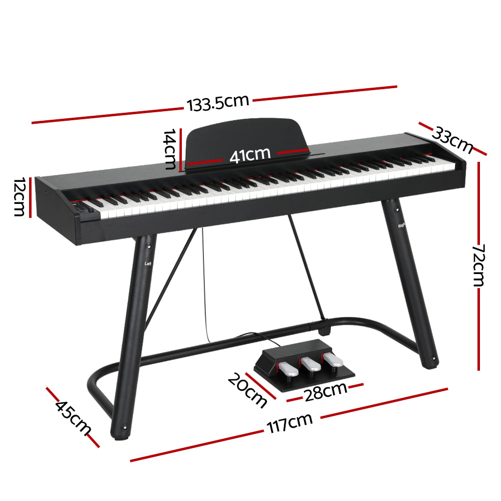 Alpha 88 Keys Electronic Piano Keyboard Digital Electric w/ Stand Full Weighted