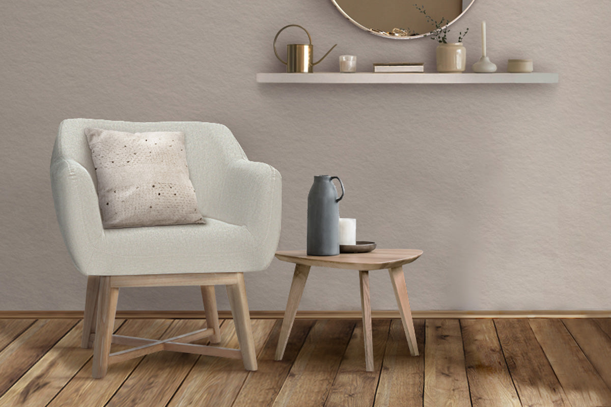 Artiss Fabric Tub Lounge Armchair - Beige