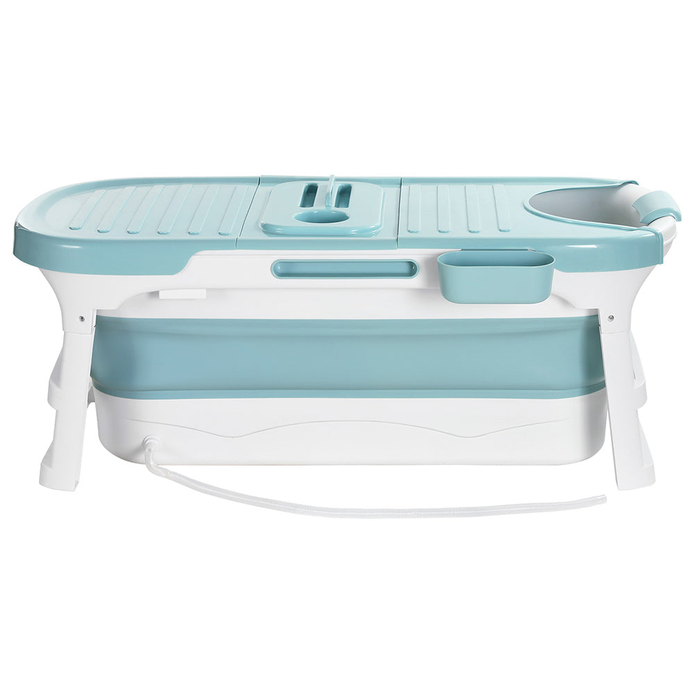 Weisshorn Foldable Bathtub Portable Folding Water Spa with Cover Plate 136x62cm