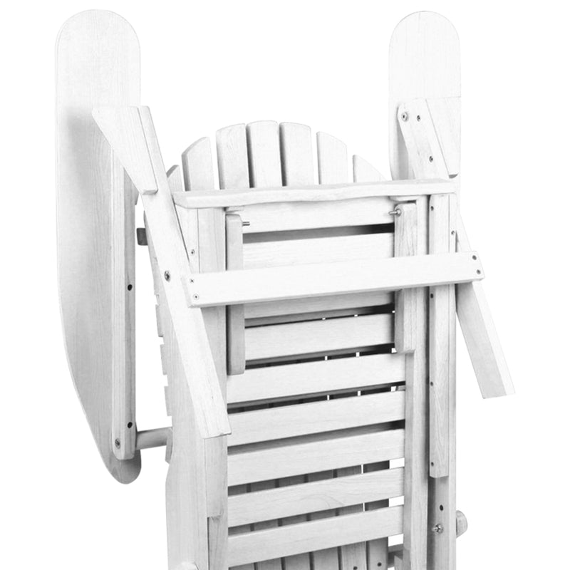 Gardeon Adirondack Beach Chair with Ottoman - White