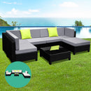 Gardeon 7PC Sofa Set Outdoor Furniture Lounge Setting Wicker Couches Garden Patio Pool