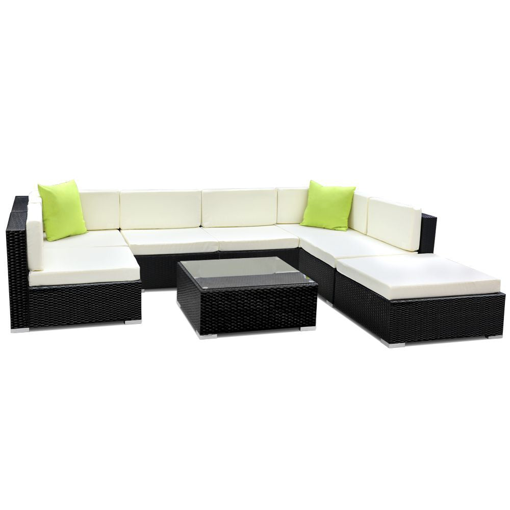 Gardeon 8-Piece Outdoor Sofa Set Wicker Couch Lounge Setting Cover
