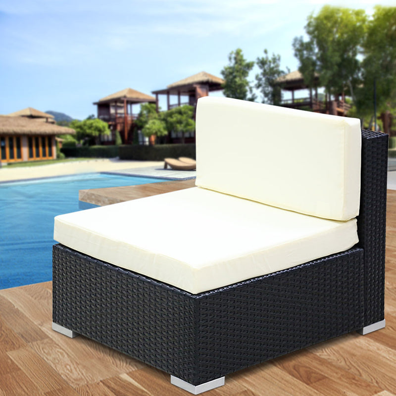 3PC Gardeon Outdoor Furniture Sofa Set Wicker Rattan Garden Lounge Chair Setting