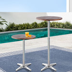 Adjustable Height Outdoor Bar Table, Hardwood Top - Gardeon