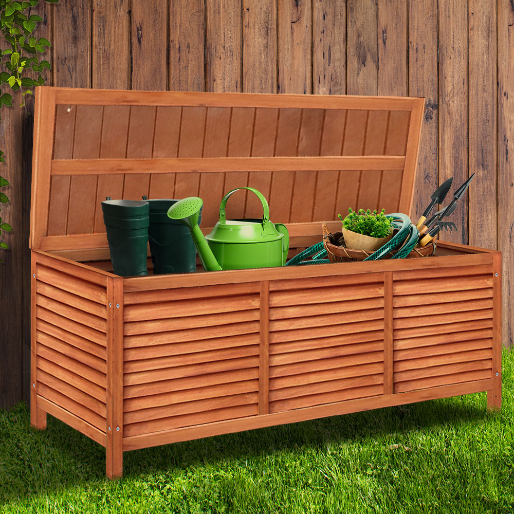 Gardeon Outdoor Storage Bench Box 210L Wooden Patio Furniture Garden Chair Seat