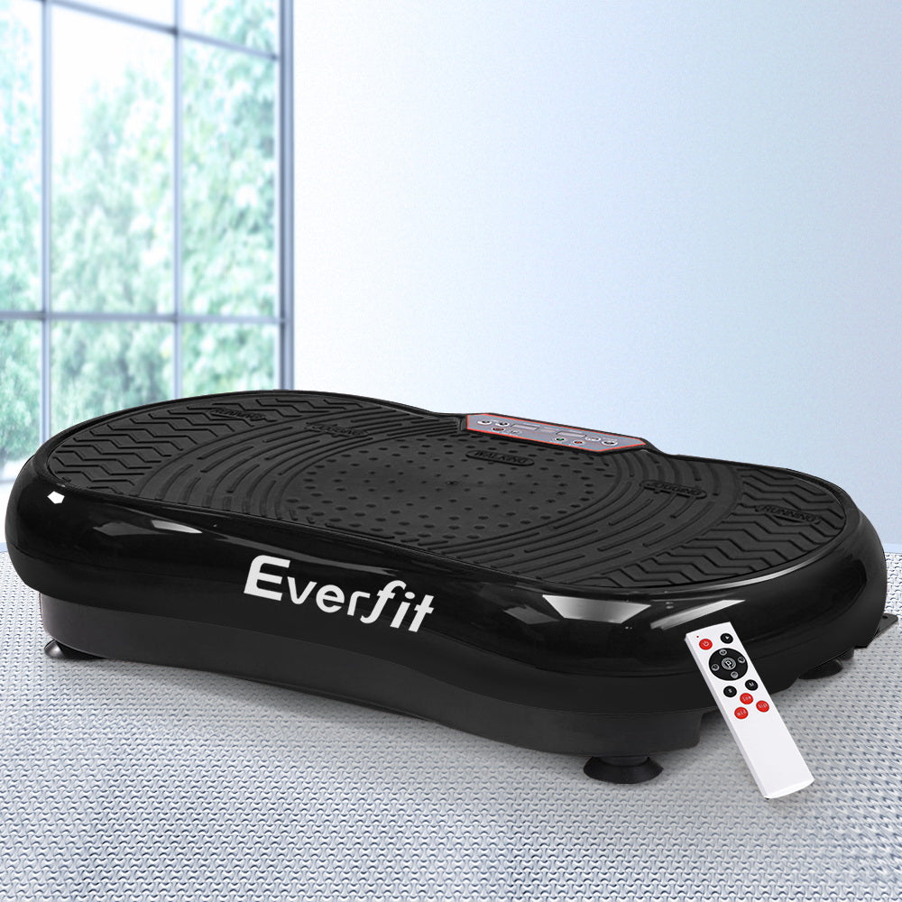 Everfit Vibration Machine Platform Vibrator Resistance Rope Home Fitness Black