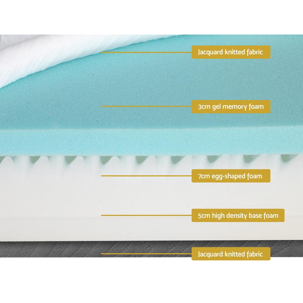 Dual Firmness 15cm King Memory Foam Mattress with Cool Gel by Giselle Bedding