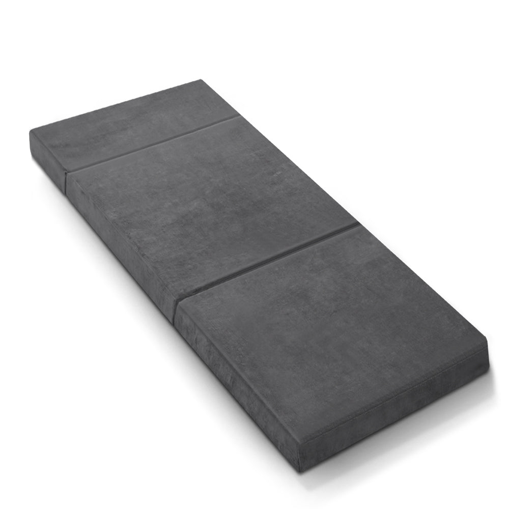 Giselle Bedding Foldable Mattress Folding Foam Bed Mat Single Grey