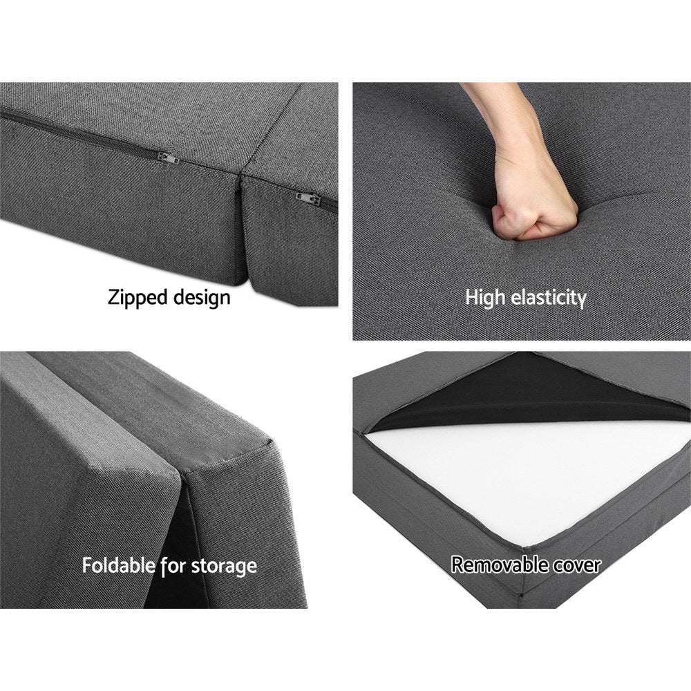 Giselle Bedding Foldable Mattress Folding Foam Double Grey