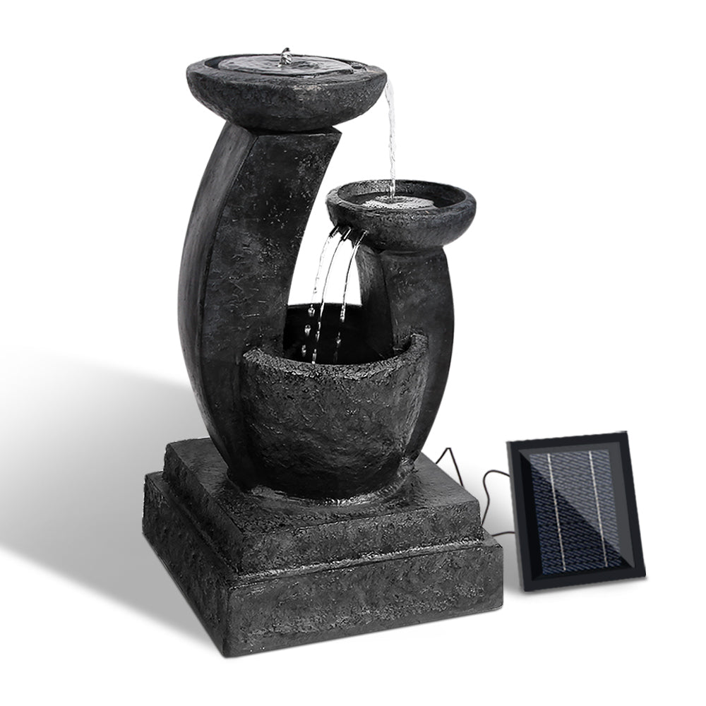 Gardeon Solar Water Feature with LED Lights 3 Tiers 70cm