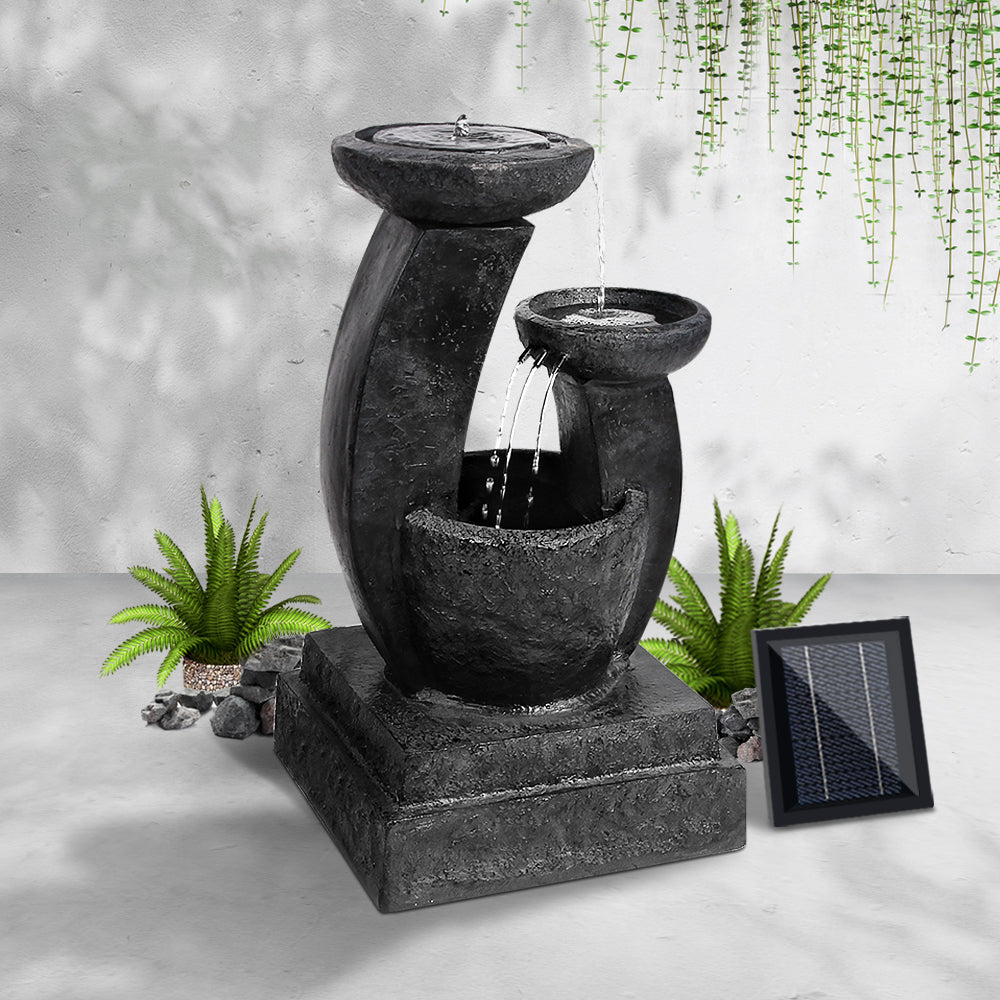 Gardeon Solar Water Feature with LED Lights 3 Tiers 70cm