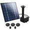 Solar Pond Pump Outdoor Water Fountains Submersible Garden Pool Kit 2.6 FT