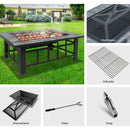 Fire Pit BBQ Grill Table Outdoor Garden Patio Camping Wood Charcoal Fireplace