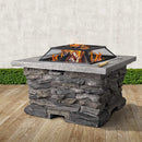 Grillz Stone Base Outdoor Patio Heater Fire Pit Table