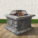 Grillz Fire Pit Outdoor Table Charcoal Garden Fireplace Backyard Firepit Heater
