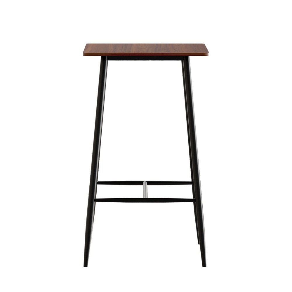 120cm Oak Wood Grain Bar Table, Steel Frame | Artiss