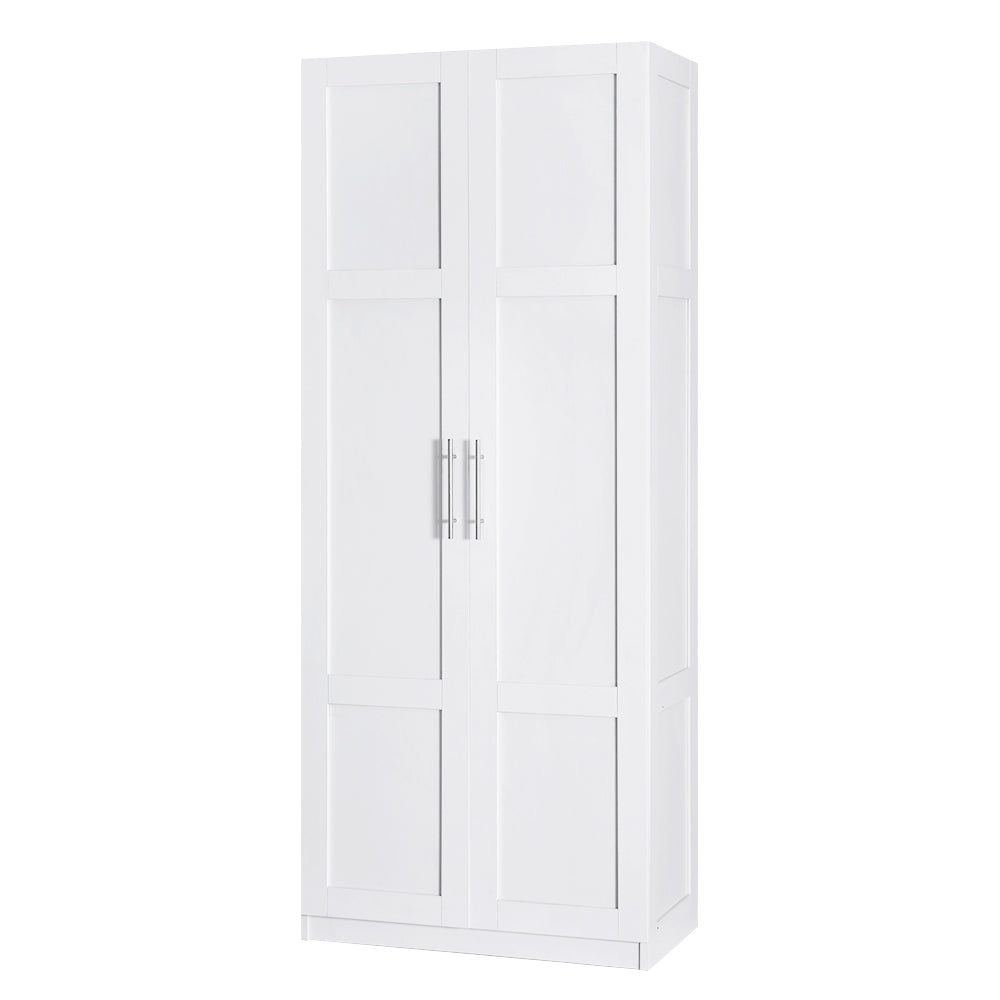 Artiss 2 Door Clothes Wardrobe Cupboard White