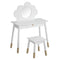 Keezi Kids Vanity Makeup Dressing Table Chair Set Wooden Mirror Drawer White