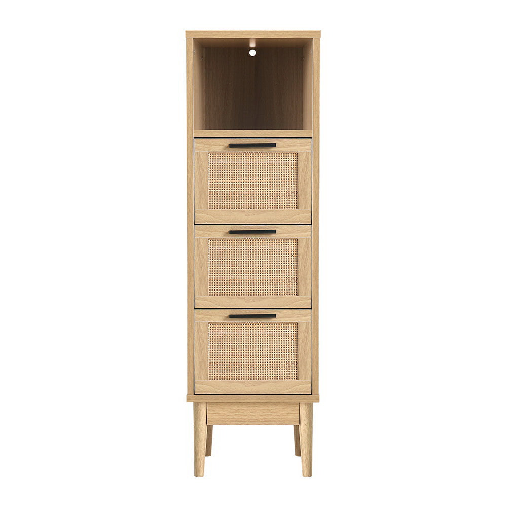 Artiss 3 Chest of Drawers with Shelf - BRIONY Oak