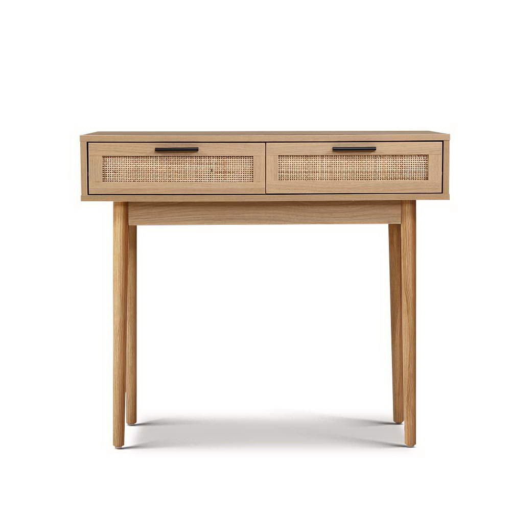 Artiss Console Table 2 Rattan Drawers