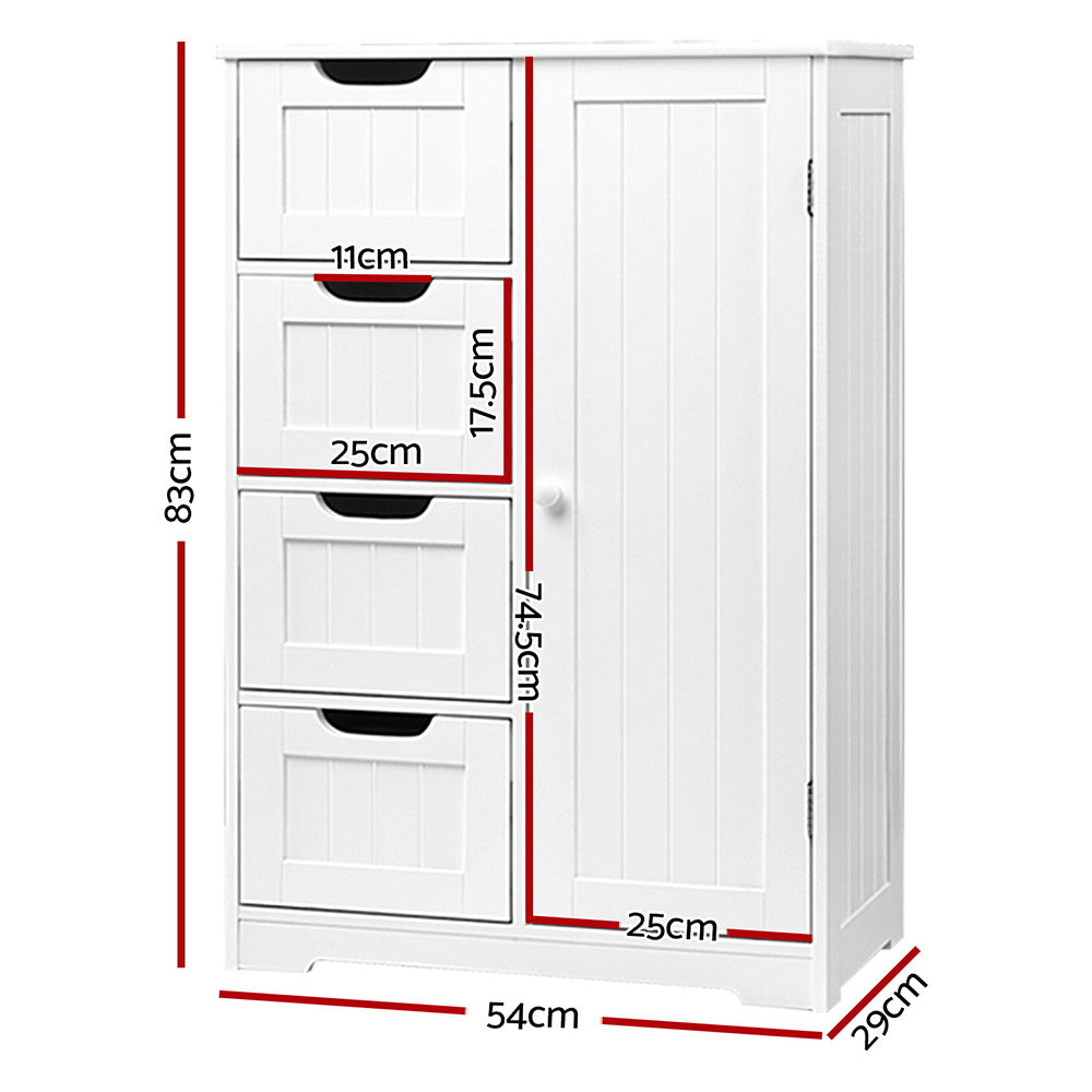 Artiss Bathroom Cabinet Storage Drawers White