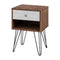 Artiss Bedside Table with Drawer - Grey & Walnut