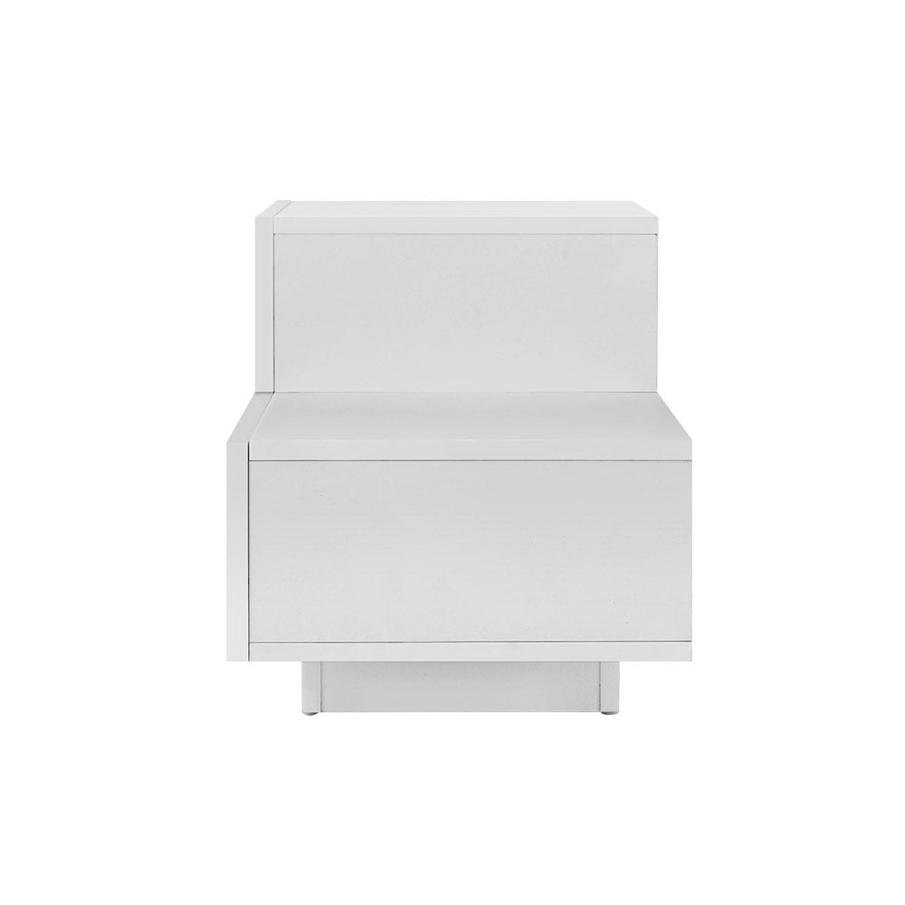 Customisable LED Bedside Tables 2 Drawers - Artiss