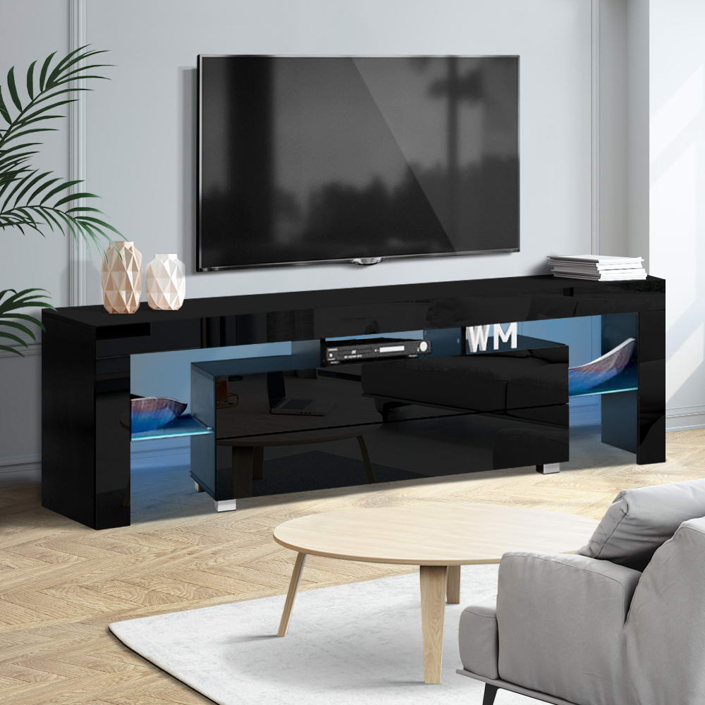 Artiss Entertainment Unit TV Cabinet LED 160cm Black Elo