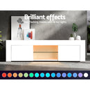 Artiss TV Cabinet Entertainment Unit Stand RGB LED Gloss Furniture 130cm White