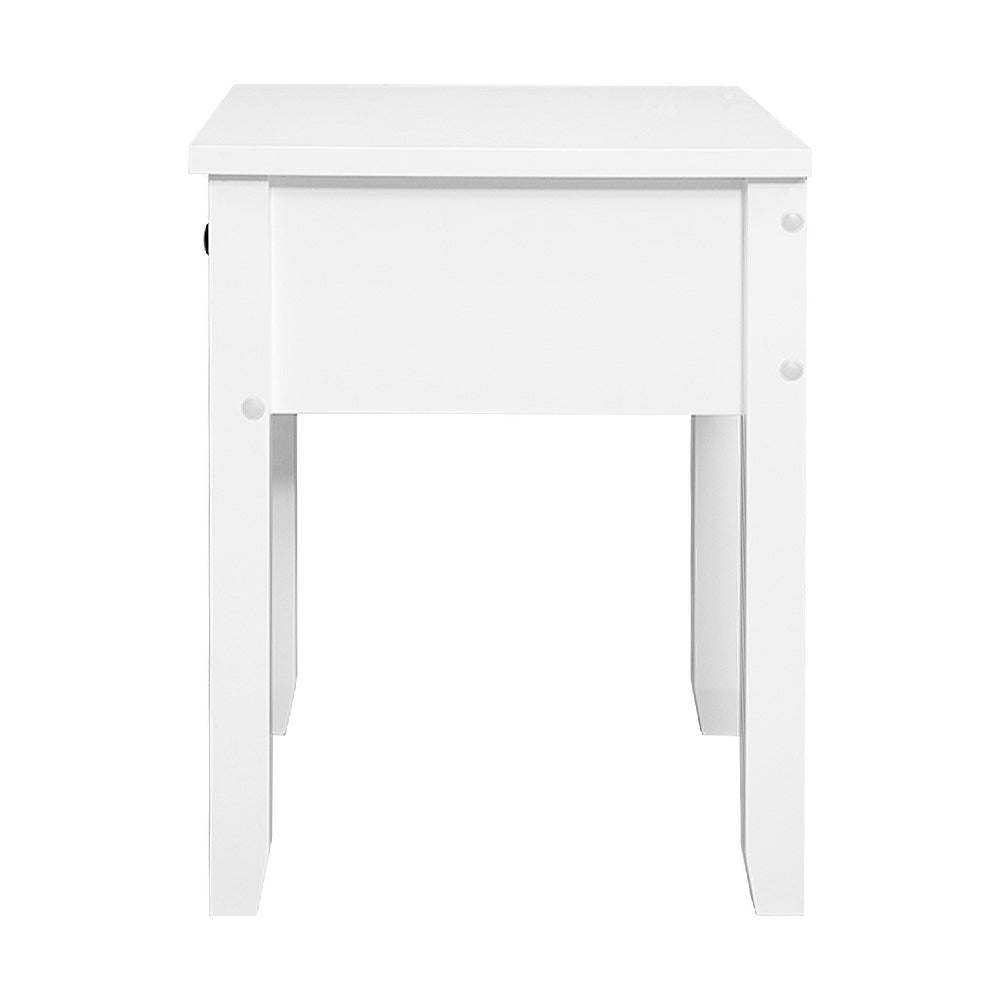 Premium White Bedside Table 1 Drawer - Artiss